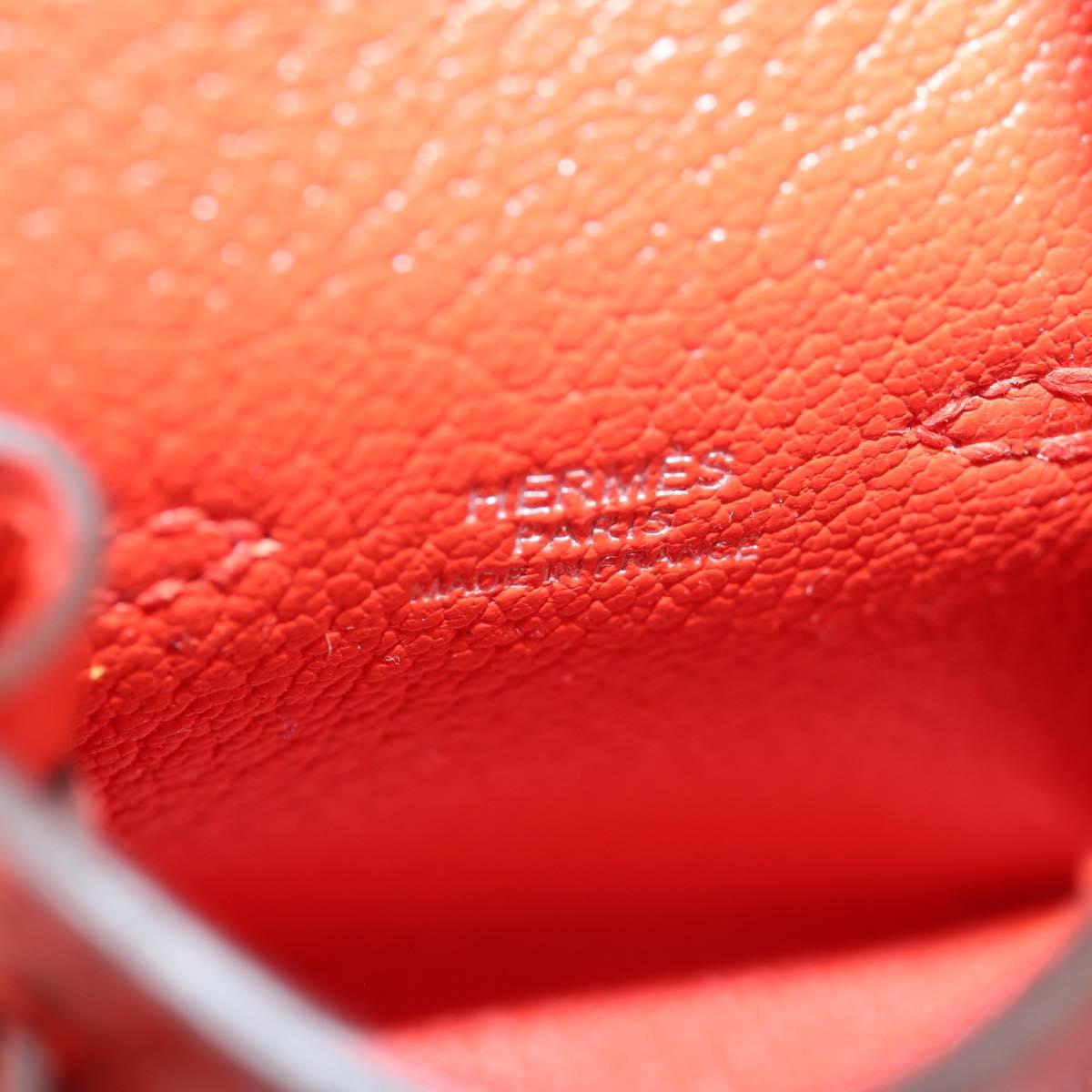 HERMES Micro Kelly Bag Charm Leather Orange Auth 141175SM