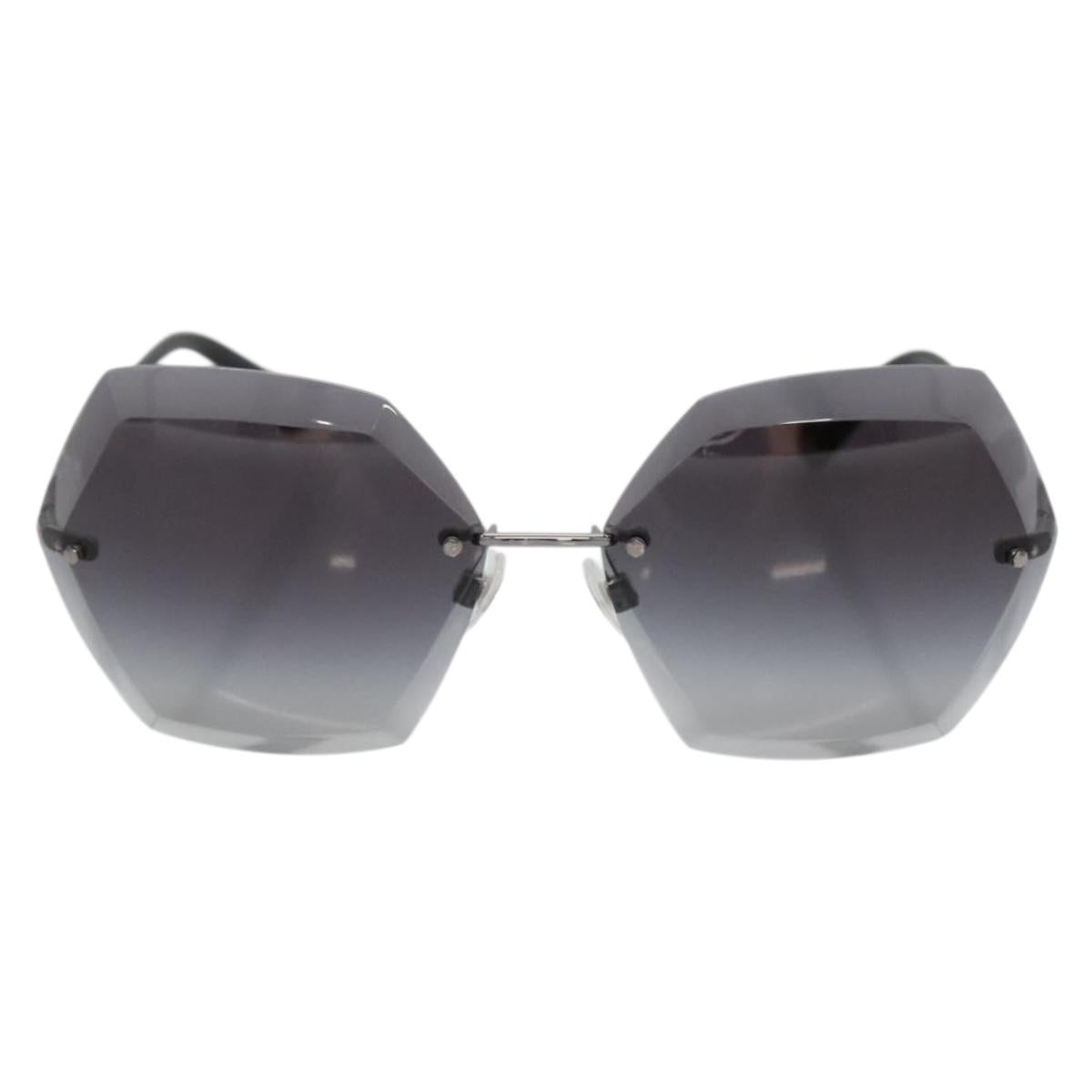 CHANEL Sunglasses metal Silver tone CC Auth 141178M