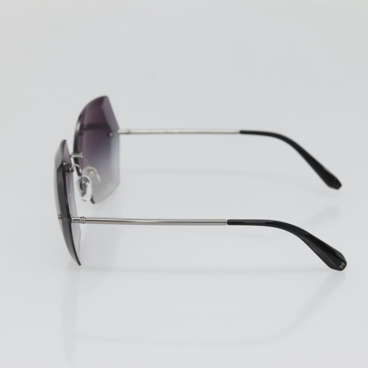 CHANEL Sunglasses metal Silver tone CC Auth 141178M