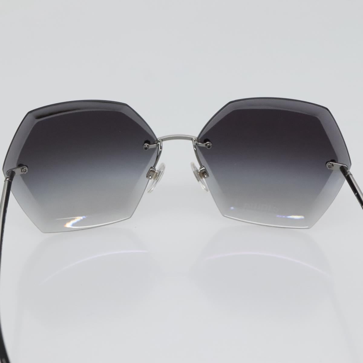 CHANEL Sunglasses metal Silver tone CC Auth 141178M