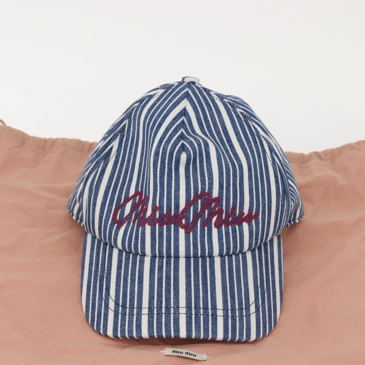 Miu Miu Cap Denim M Blue Auth 141183M