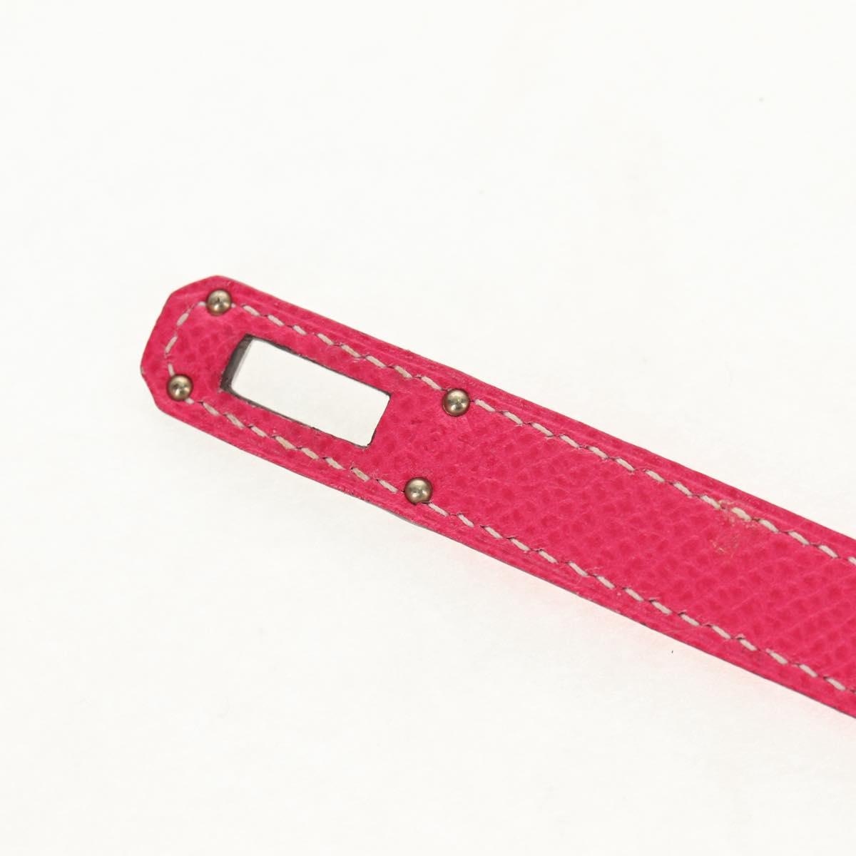 HERMES Kelly Long Wallet Leather Pink Silver Auth 141187M