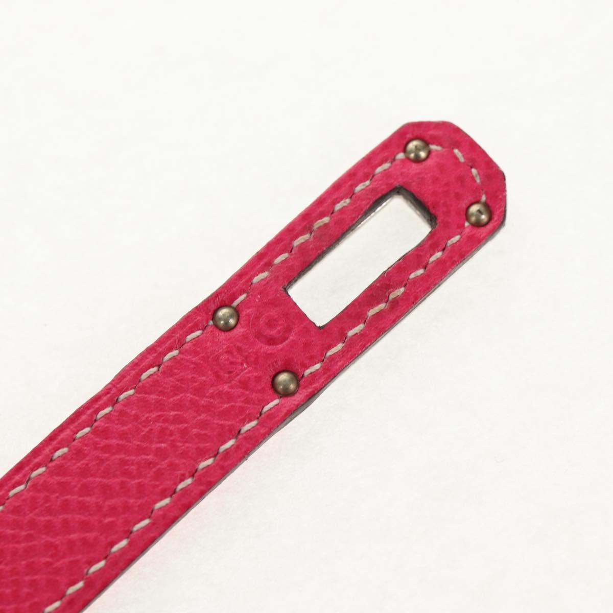 HERMES Kelly Long Wallet Leather Pink Silver Auth 141187M