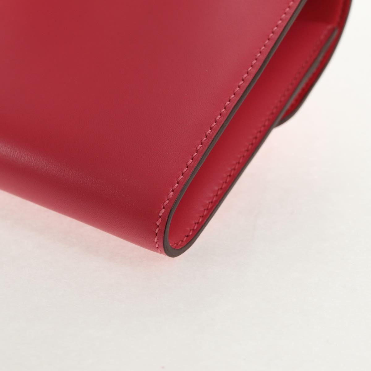 HERMES Constance Long Wallet Leather Pink Auth 141188M