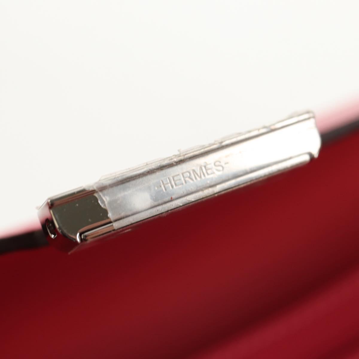 HERMES Constance Long Wallet Leather Pink Auth 141188SM