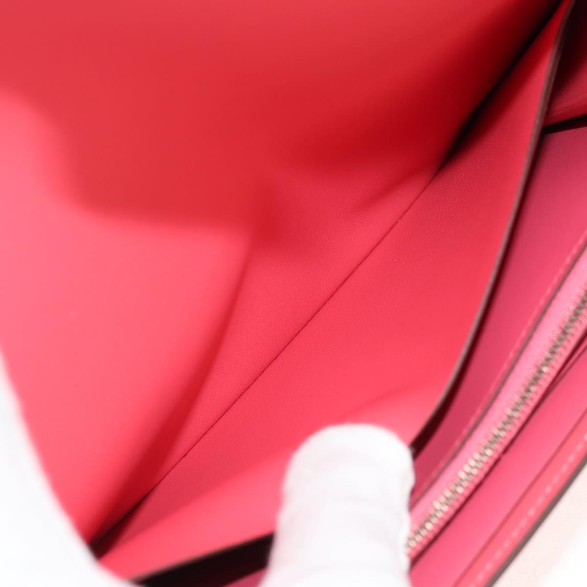 HERMES Constance Long Wallet Leather Pink Auth 141188M