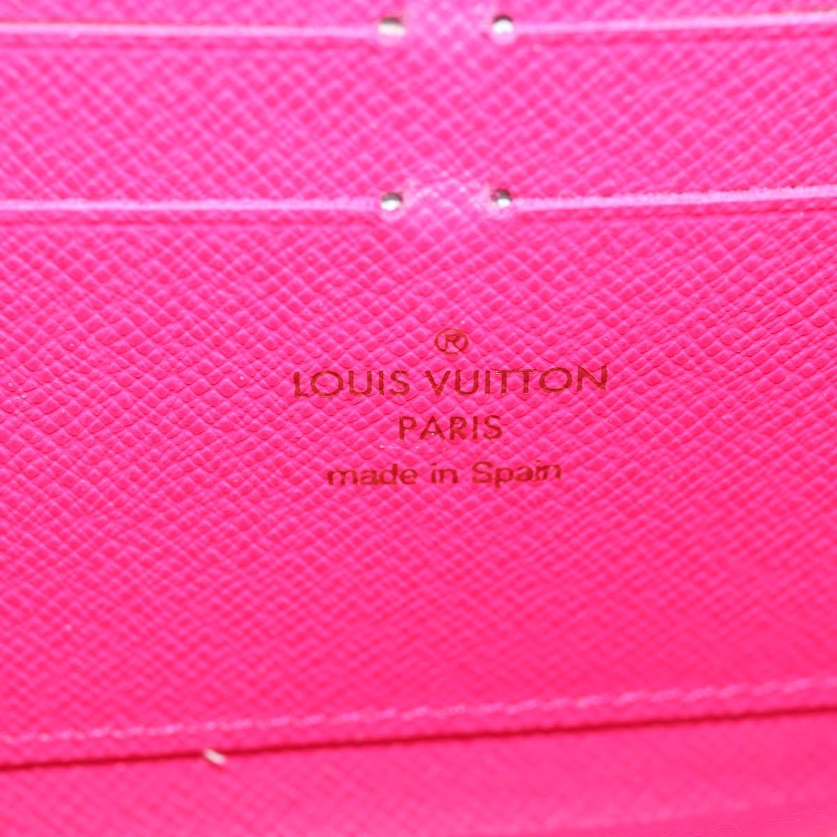 LOUIS VUITTON Multicolor Zippy Wallet Wallet Black M60243 LV Auth 141189V