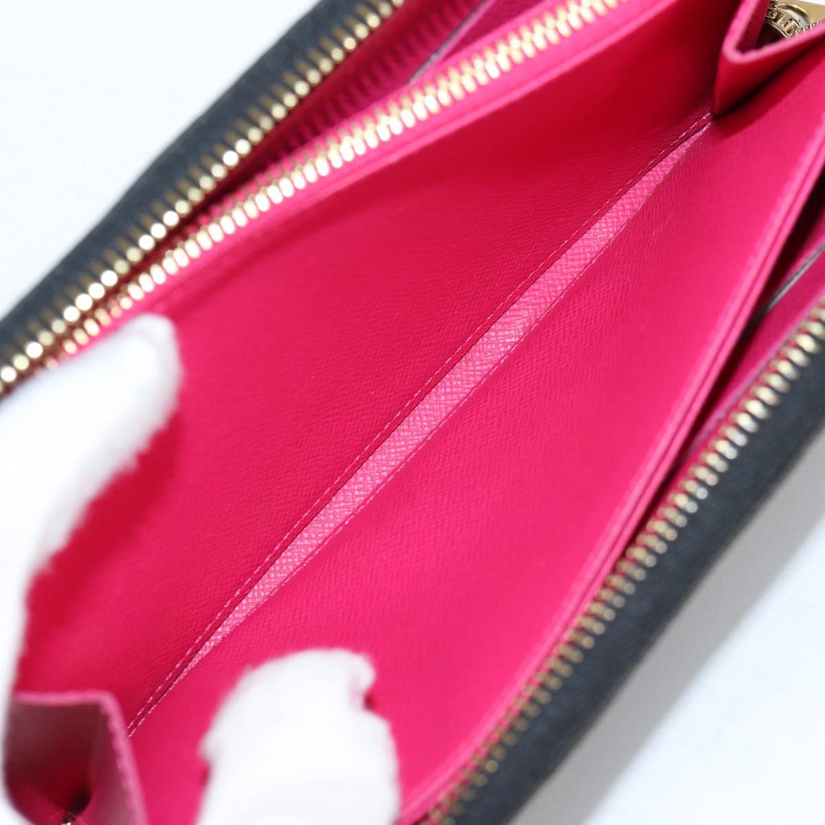 LOUIS VUITTON Multicolor Zippy Wallet Wallet Black M60243 LV Auth 141189V