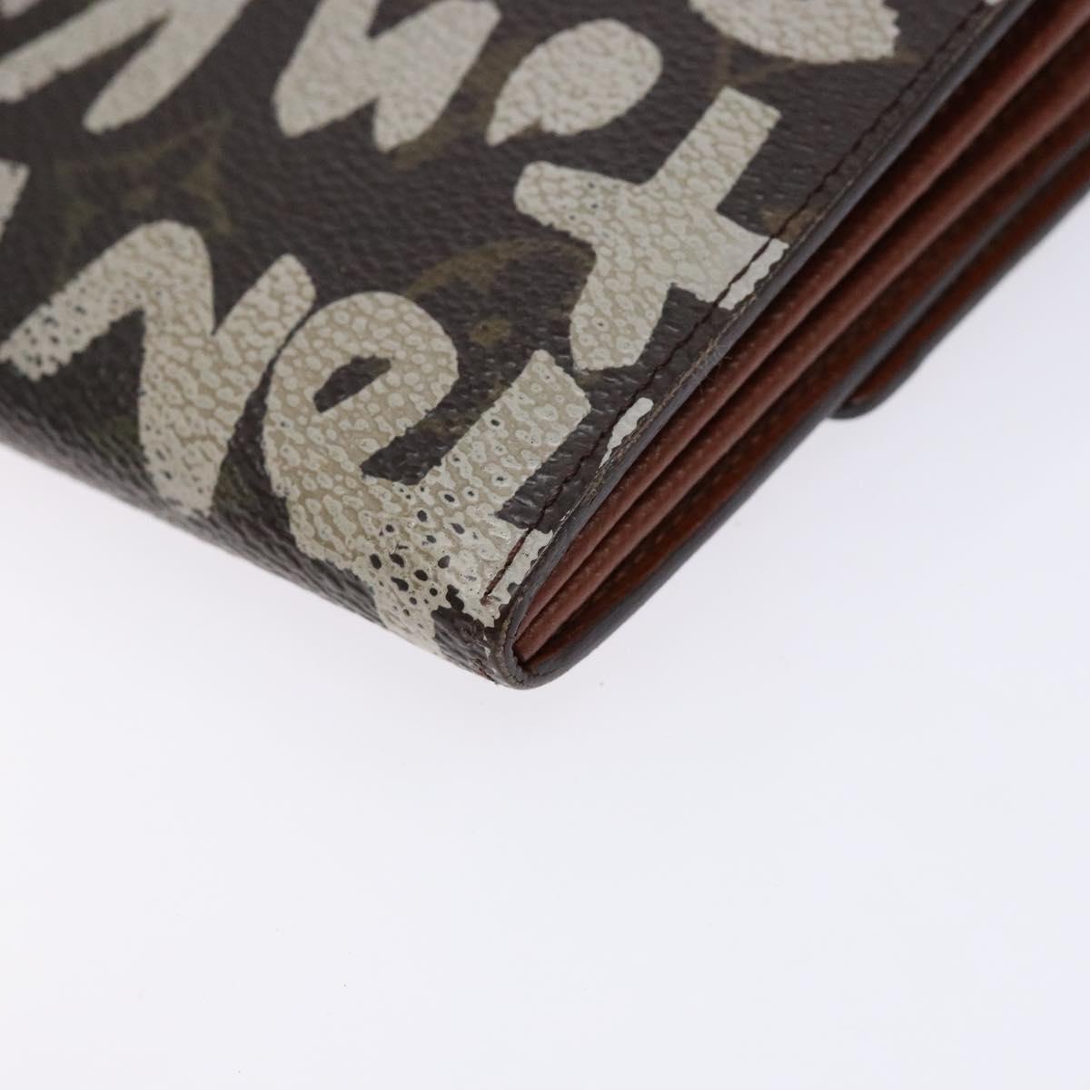 LOUIS VUITTON Monogram Graffiti Porte Monnaie Credit White M92189 LV Auth 141190