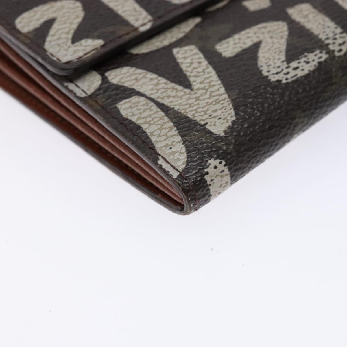 LOUIS VUITTON Monogram Graffiti Porte Monnaie Credit White M92189 LV Auth 141190