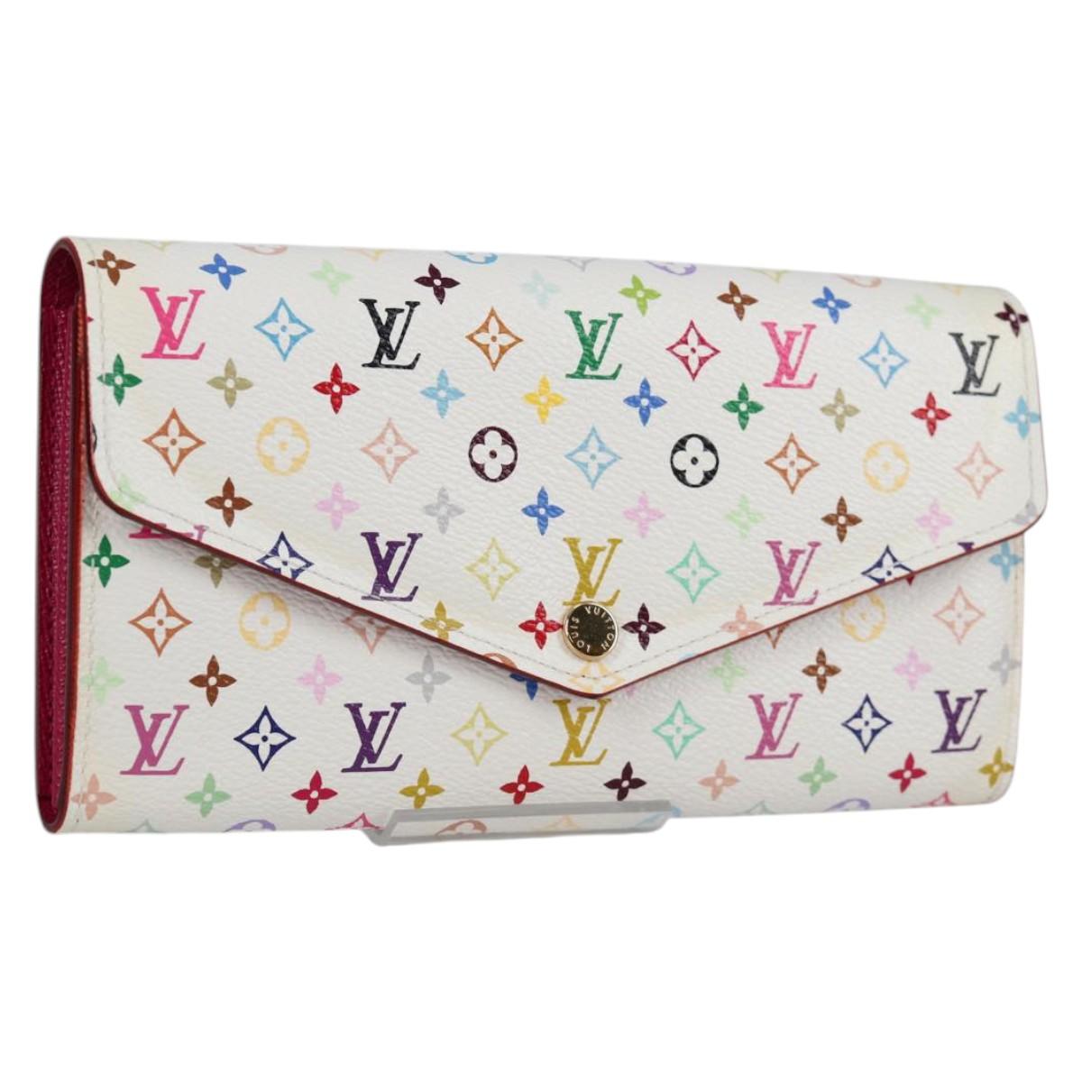 LOUIS VUITTON Multicolor Portefeuille Sarah Wallet White M60667 Auth 141191V