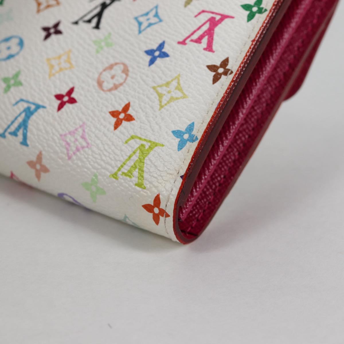 LOUIS VUITTON Multicolor Portefeuille Sarah Wallet White M60667 Auth 141191V
