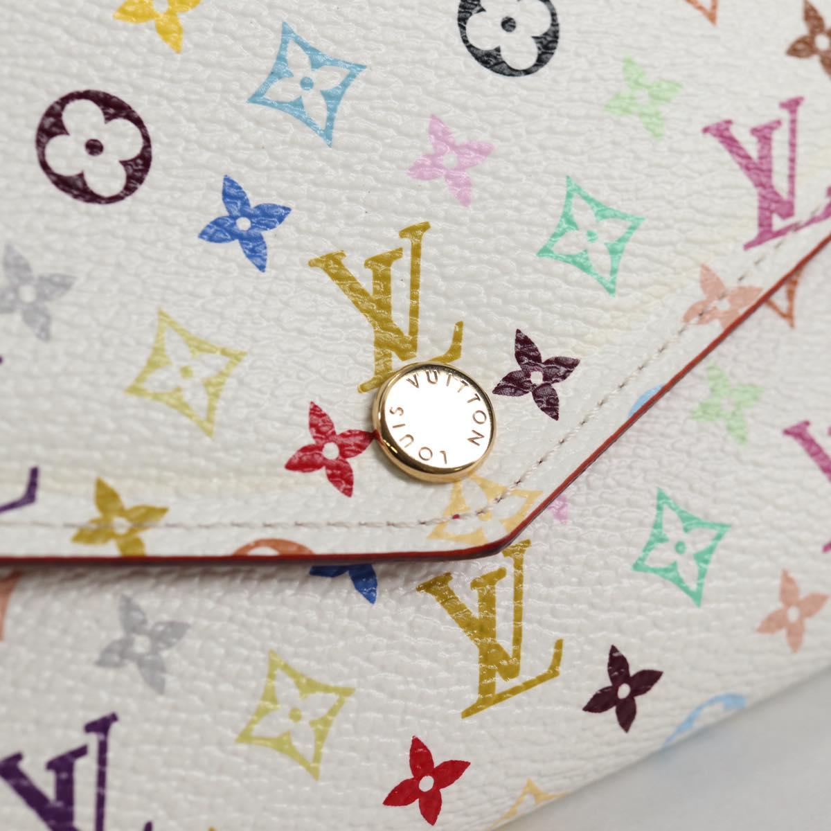LOUIS VUITTON Multicolor Portefeuille Sarah Wallet White M60667 Auth 141191V