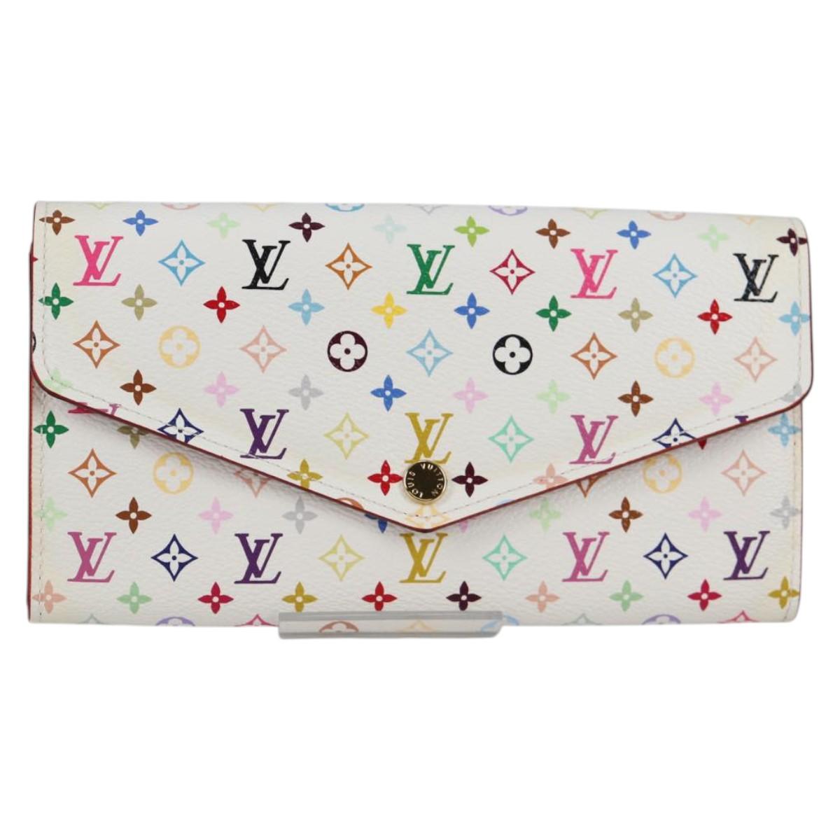 LOUIS VUITTON Multicolor Portefeuille Sarah Wallet White M60667 Auth 141191V