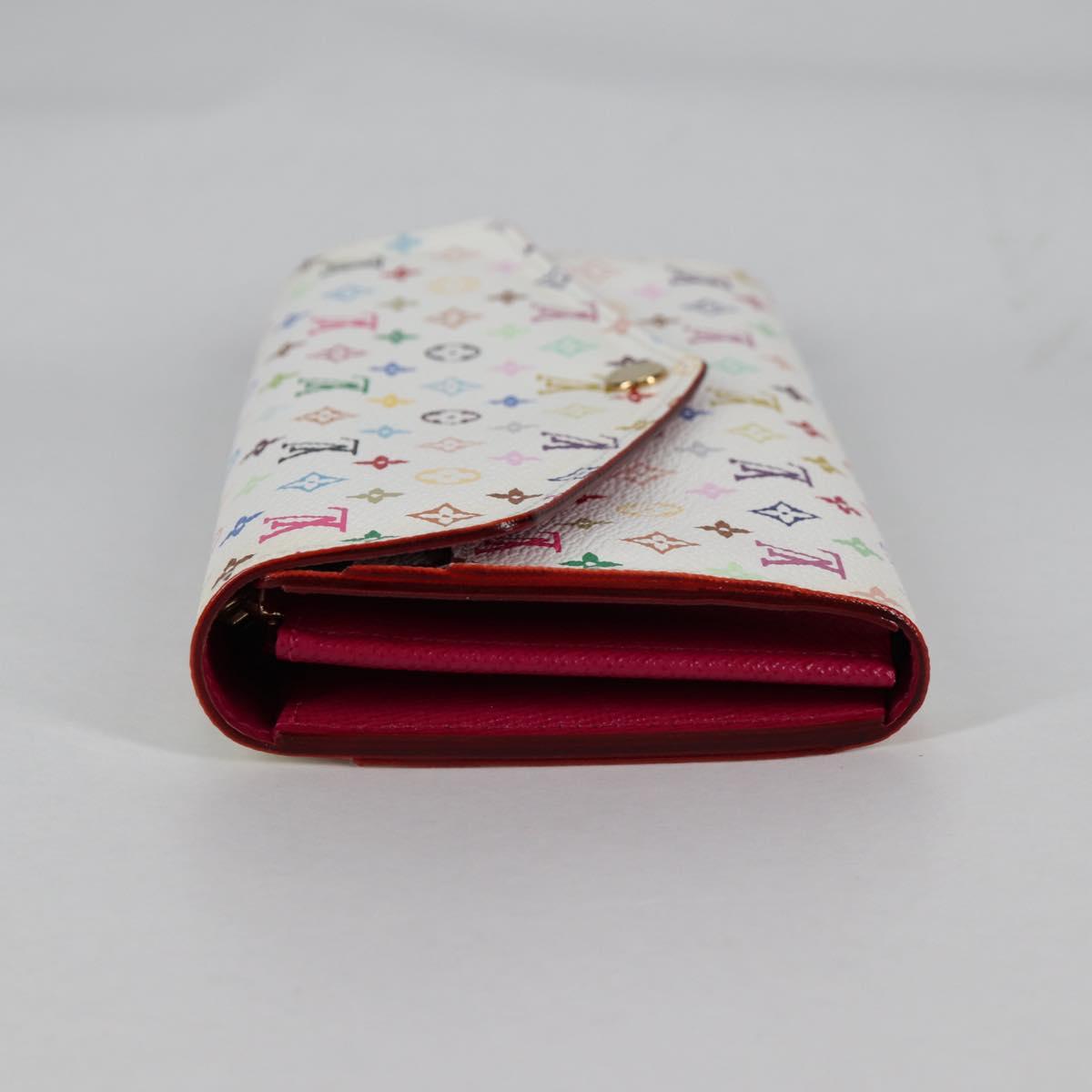 LOUIS VUITTON Multicolor Portefeuille Sarah Wallet White M60667 Auth 141191V
