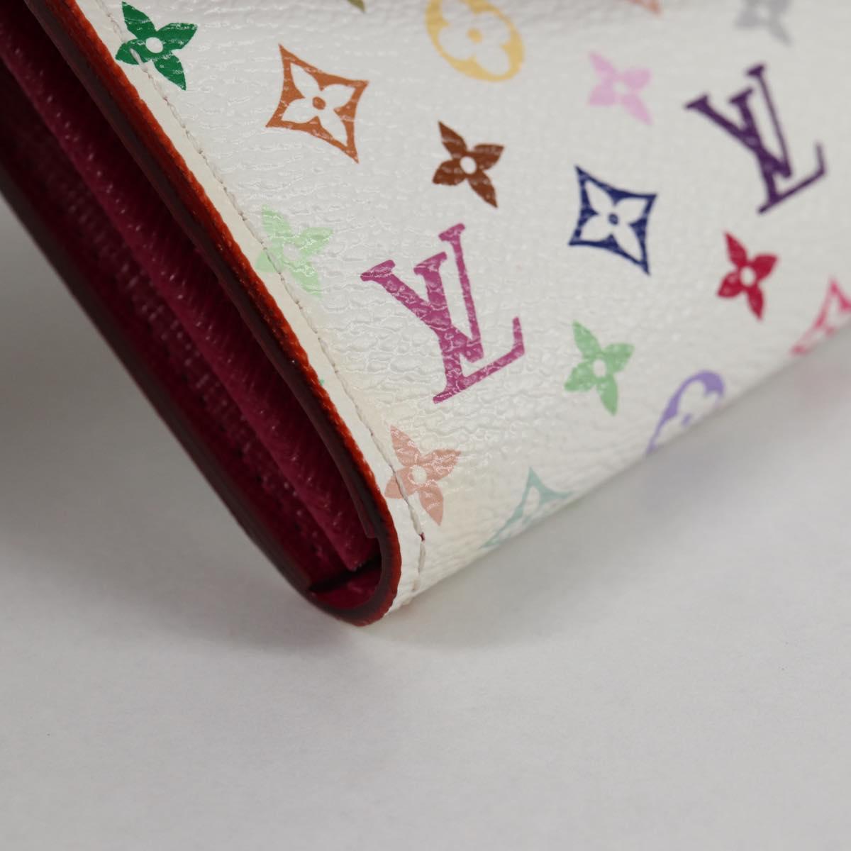 LOUIS VUITTON Multicolor Portefeuille Sarah Wallet White M60667 Auth 141191V
