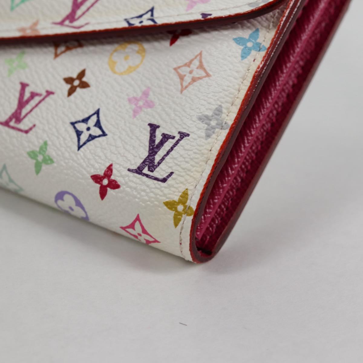 LOUIS VUITTON Multicolor Portefeuille Sarah Wallet White M60667 Auth 141191V