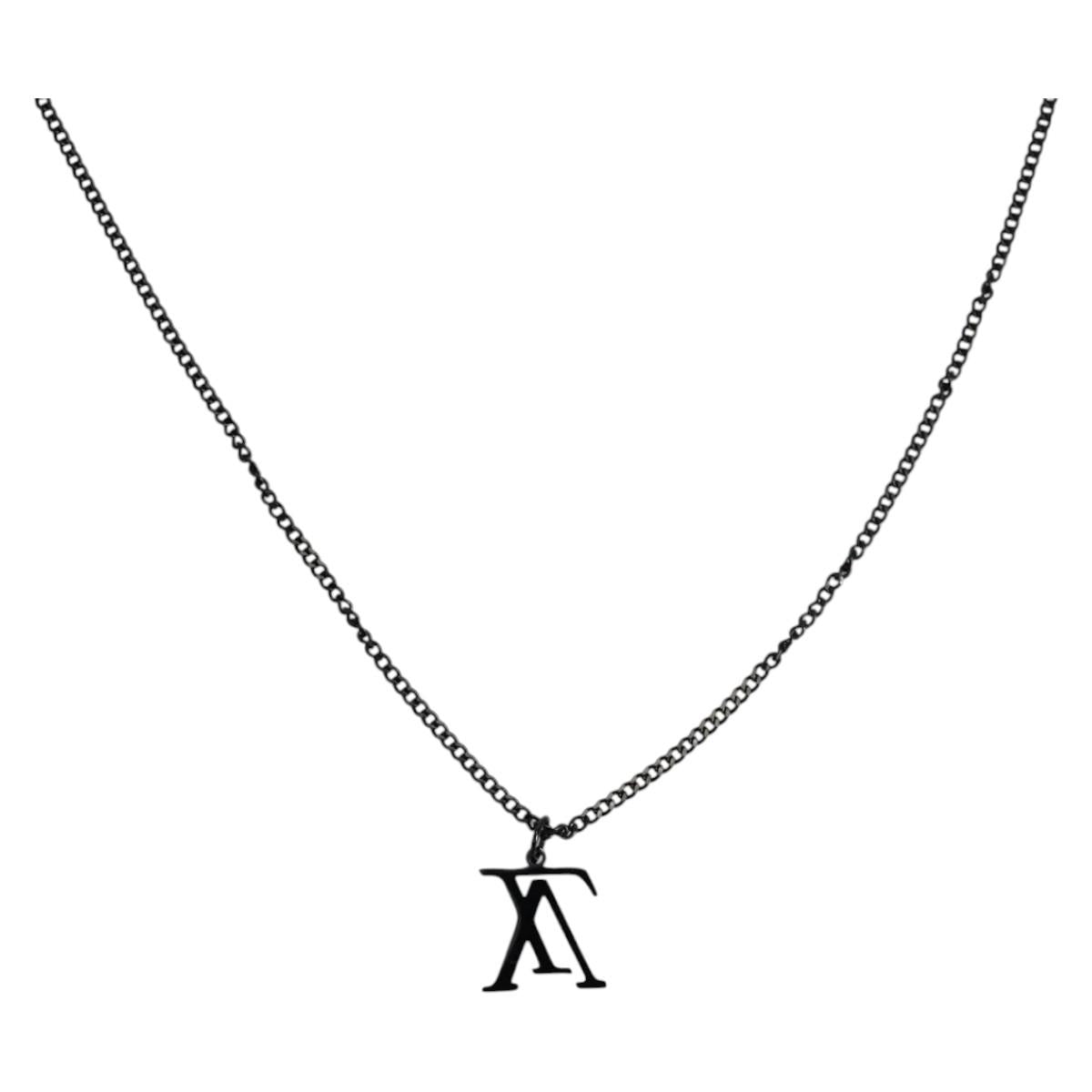 LOUIS VUITTON Collier LV Upside Down Necklace metal Black M62683 LV Auth 141197M