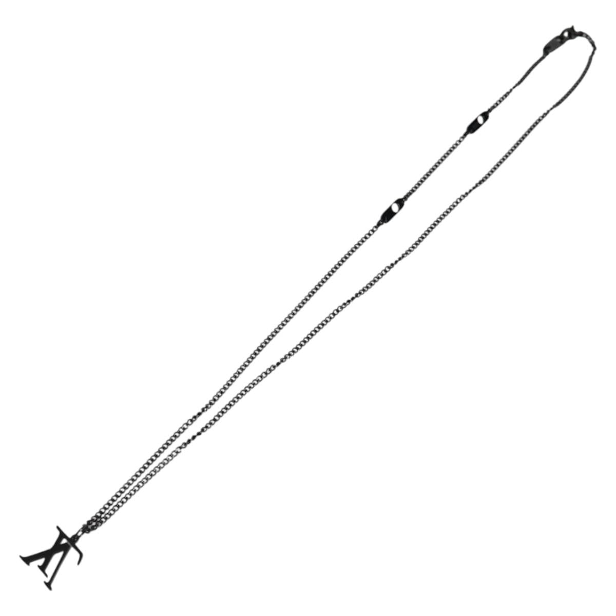 LOUIS VUITTON Collier LV Upside Down Necklace metal Black M62683 LV Auth 141197M