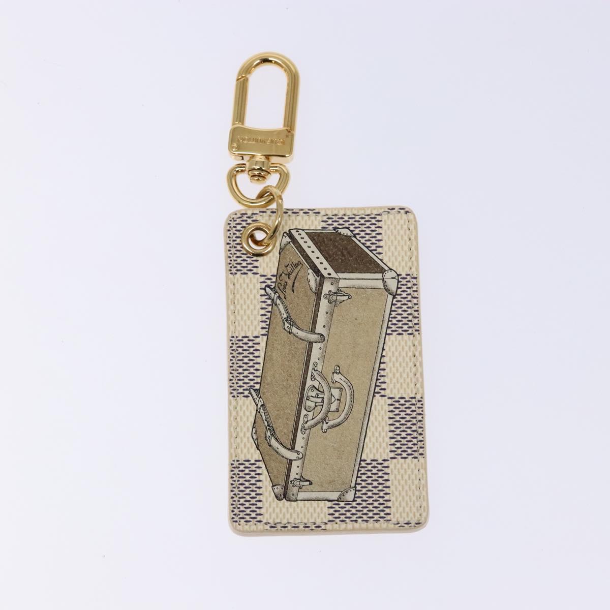 LOUIS VUITTON Damier Azur Porte Cles Afish Key Ring M66178 LV Auth 141200
