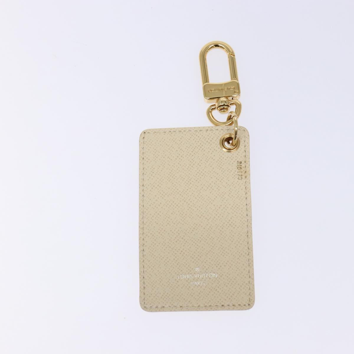 LOUIS VUITTON Damier Azur Porte Cles Afish Key Ring M66178 LV Auth 141200