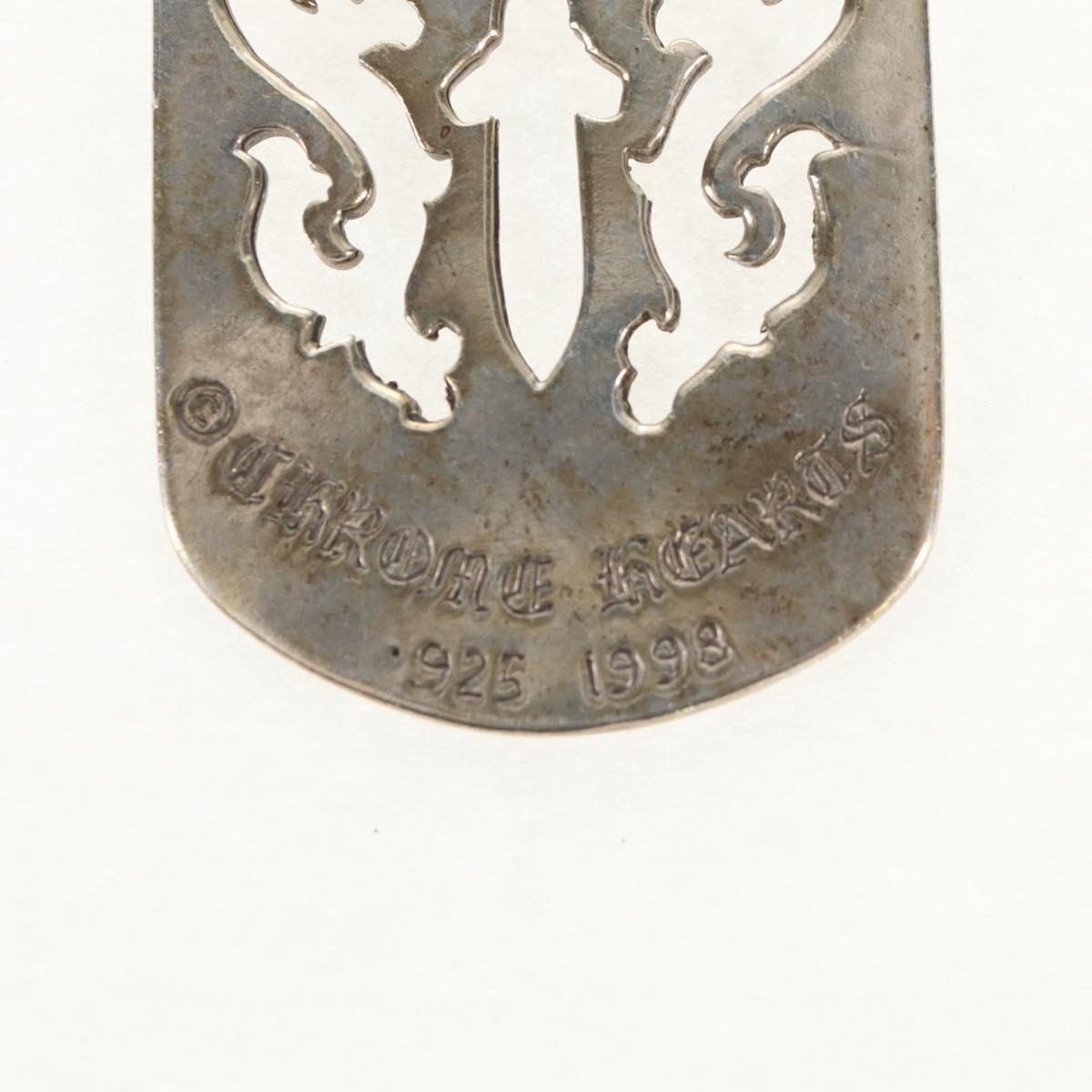 Chrome Hearts Pendant Top Cutout Dagger Dog Tag Ag925 Silver Auth 141204M