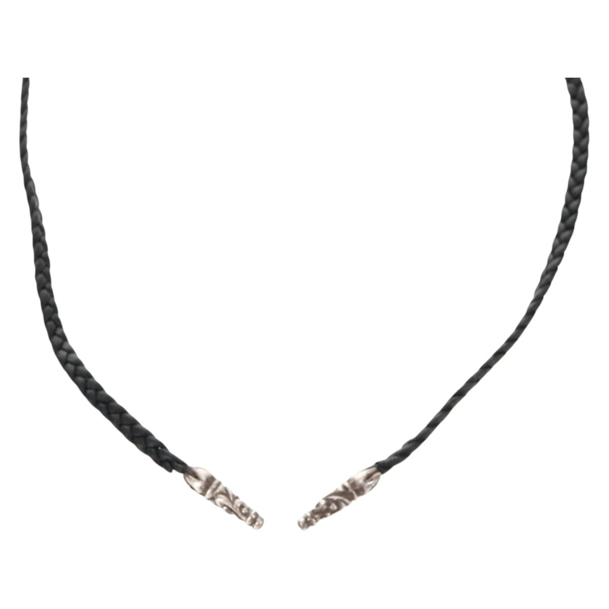 Chrome Hearts Scroll Razor Blade Necklace Ag925 Black Auth 141205M