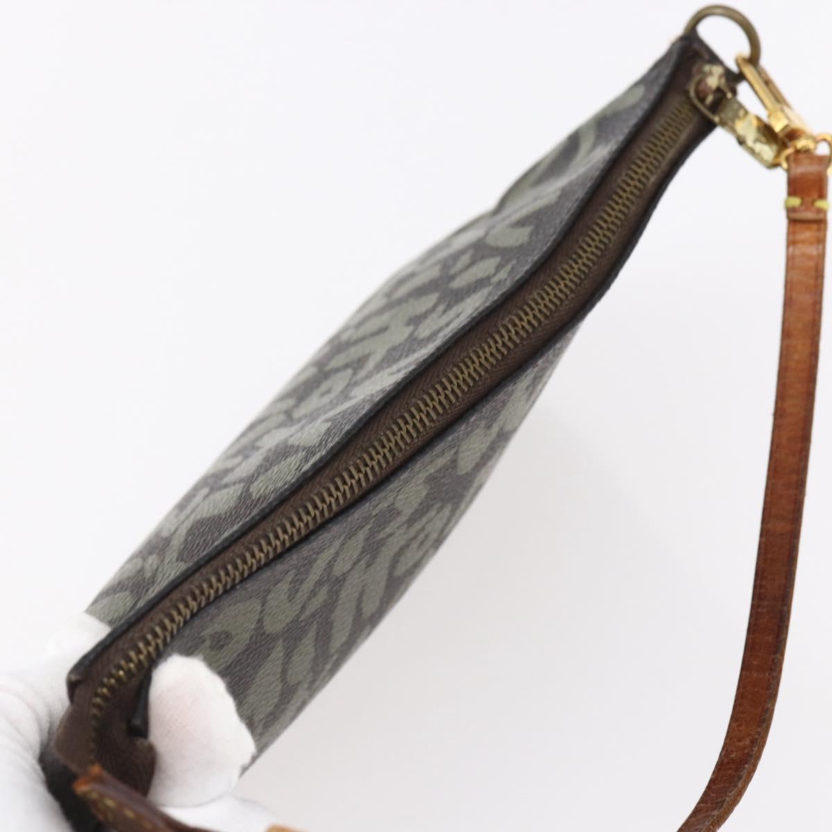 LOUIS VUITTON Graffiti Pochette Accessoires Pouch Khaki M92191 LV Auth 141215