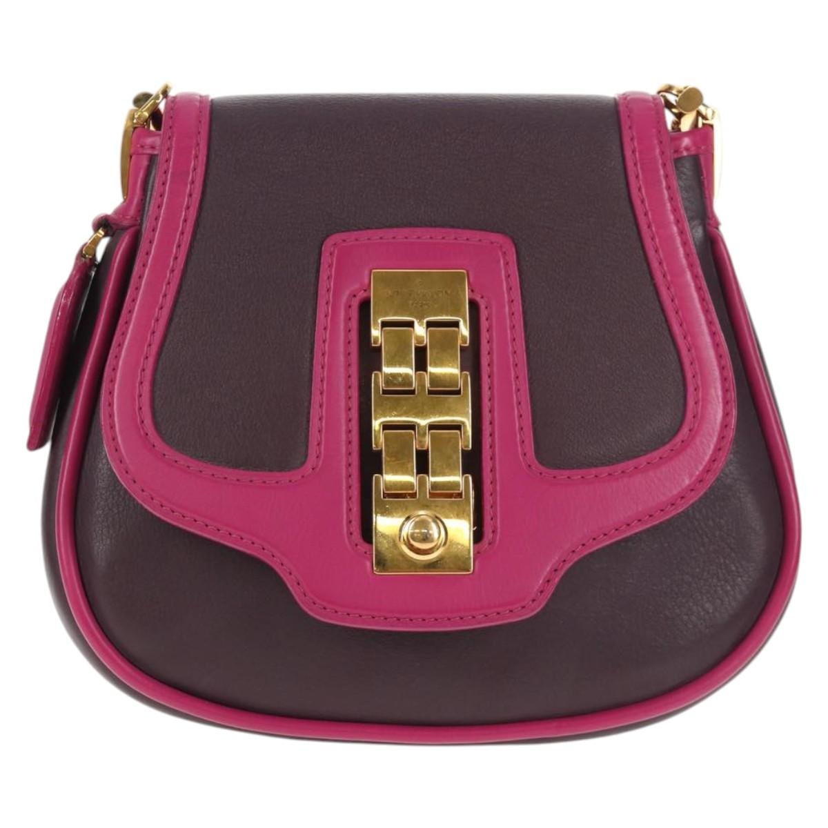 LOUIS VUITTON Art Deco Trappezio Shoulder Bag Leather Pink M97085 Auth 141216V