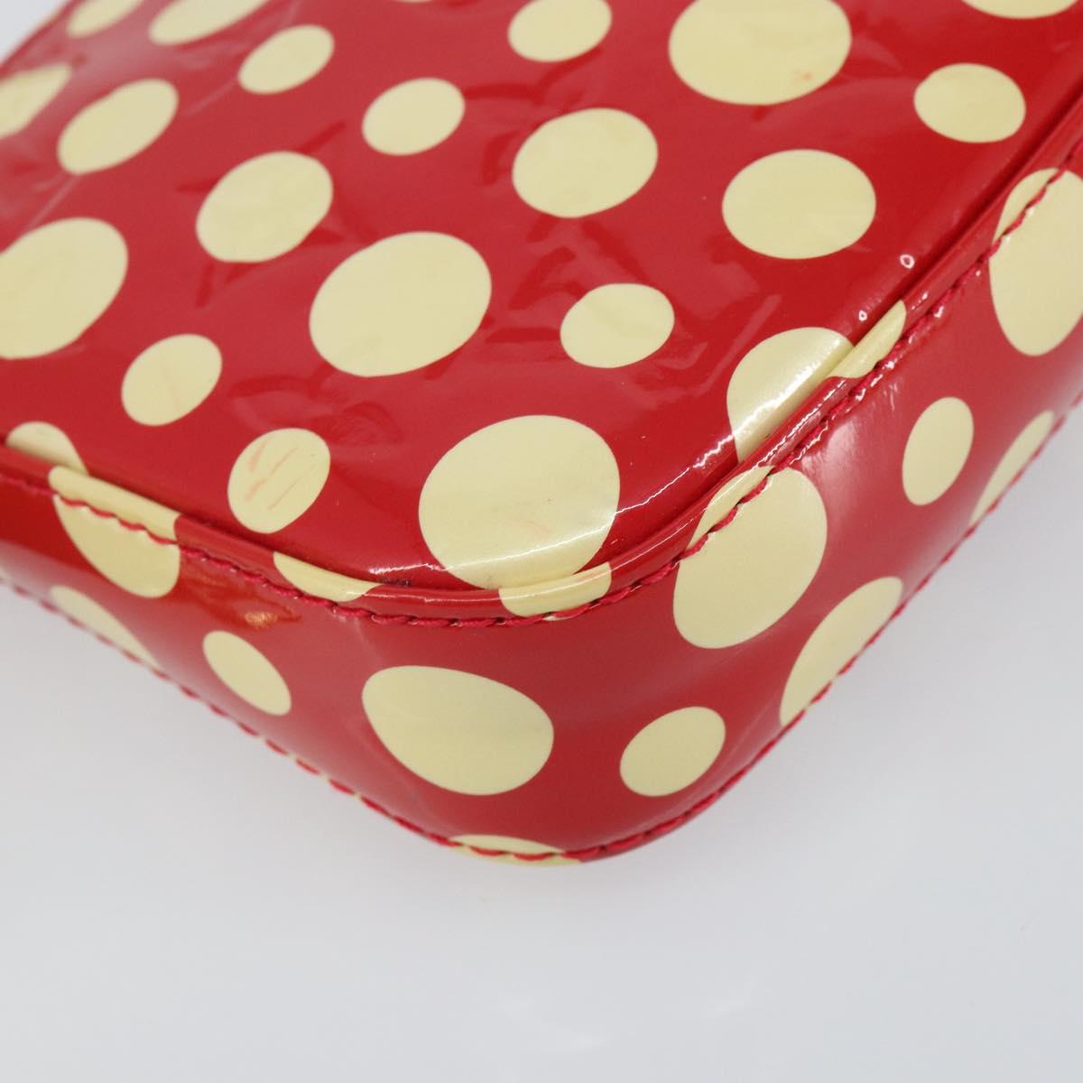 LOUIS VUITTON Vernis Yayoi Kusama Pochette Accessoires Red M91428 Auth 141217SM