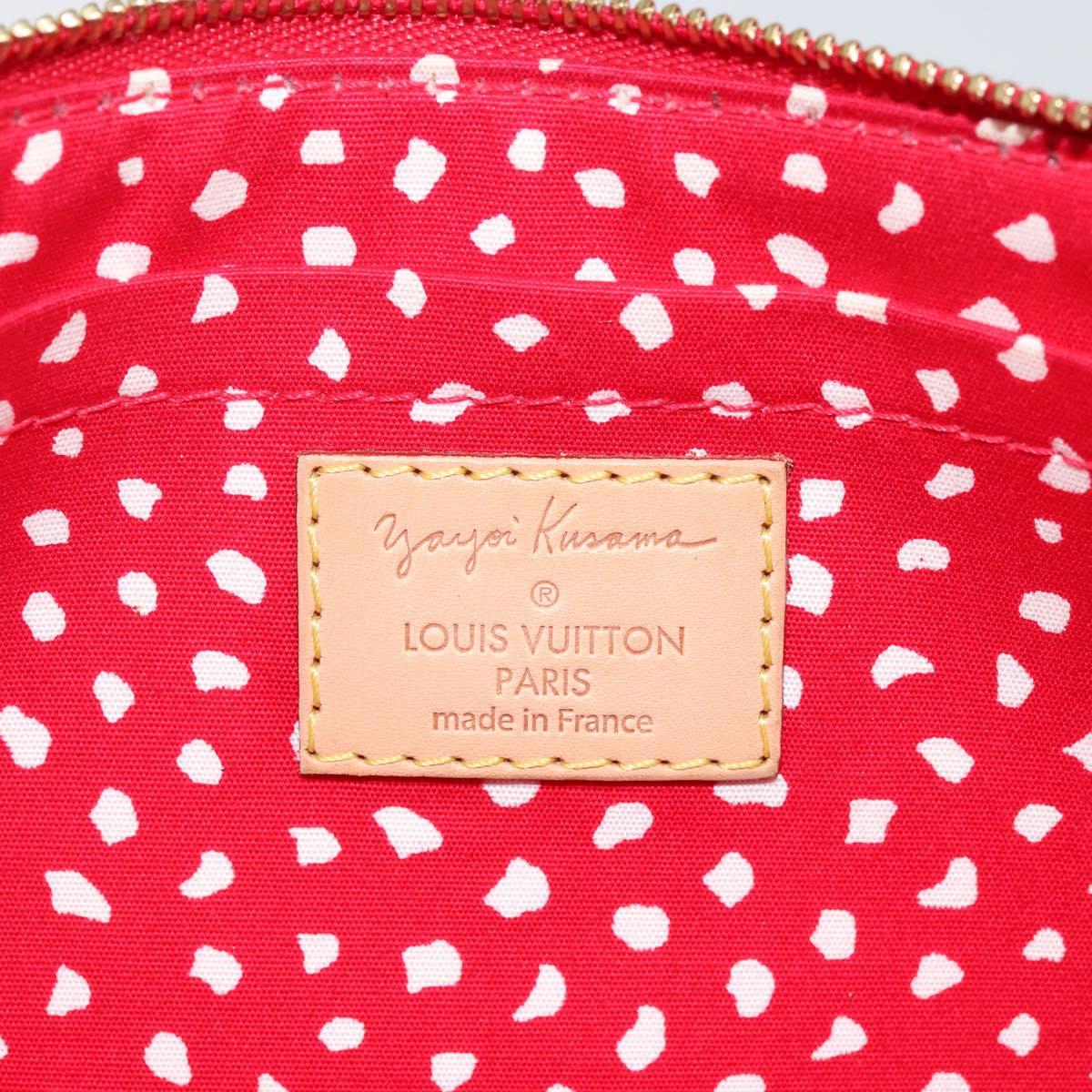 LOUIS VUITTON Vernis Yayoi Kusama Pochette Accessoires Red M91428 Auth 141217SM