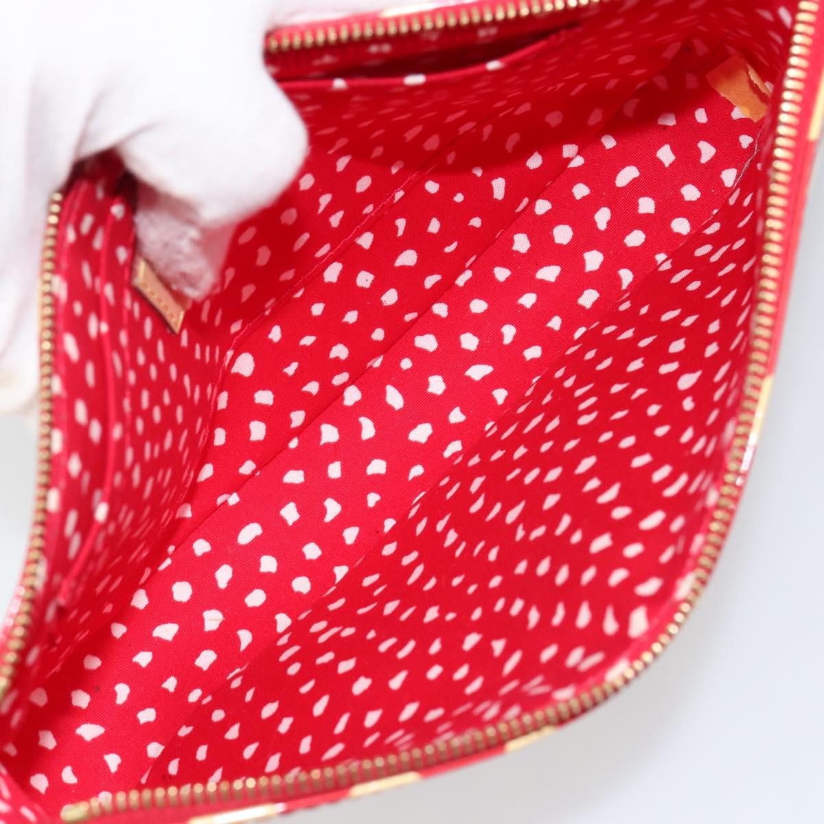 LOUIS VUITTON Vernis Yayoi Kusama Pochette Accessoires Red M91428 Auth 141217SM