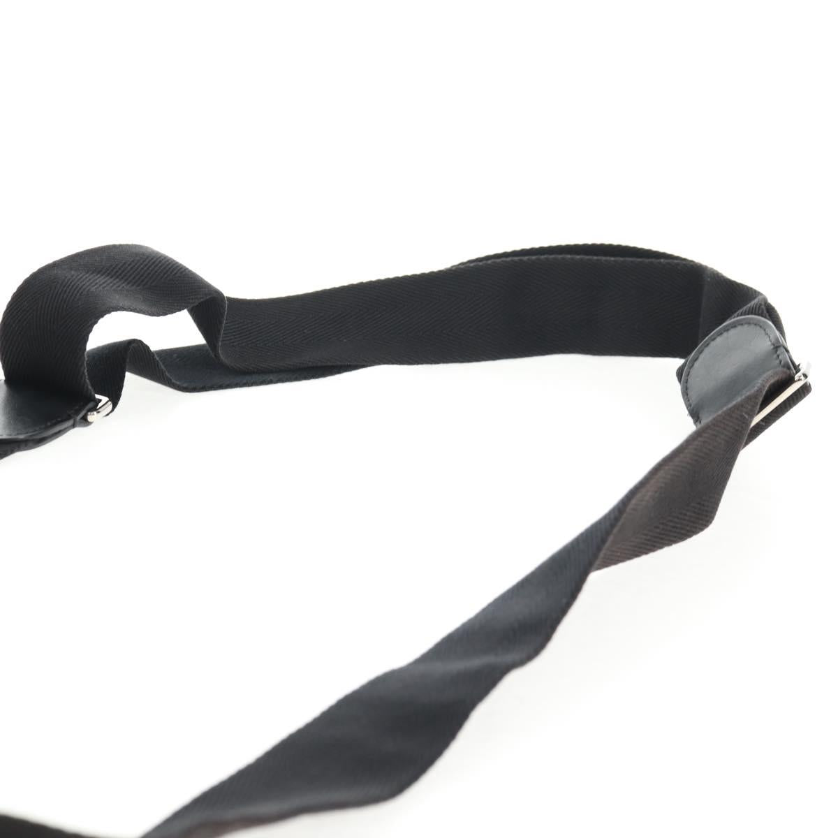 CHANEL Shoulder Bag Nylon Blue Black Silver CC Auth 141222A