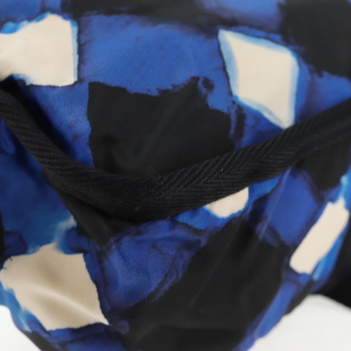 CHANEL Shoulder Bag Nylon Blue Black Silver CC Auth 141222A