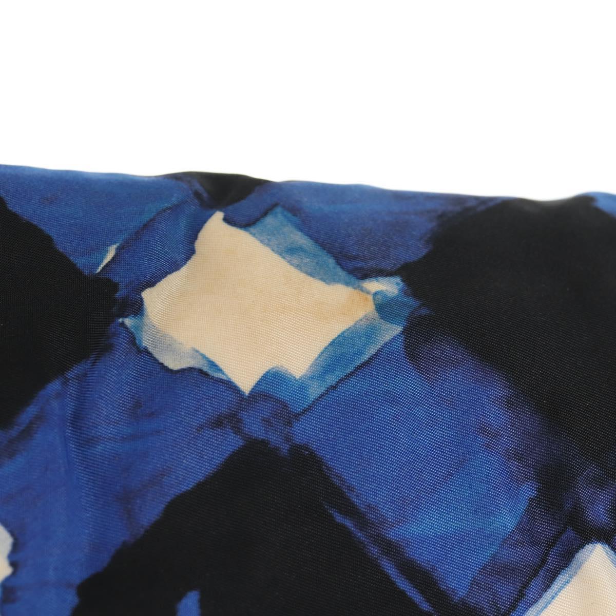 CHANEL Shoulder Bag Nylon Blue Black Silver CC Auth 141222A