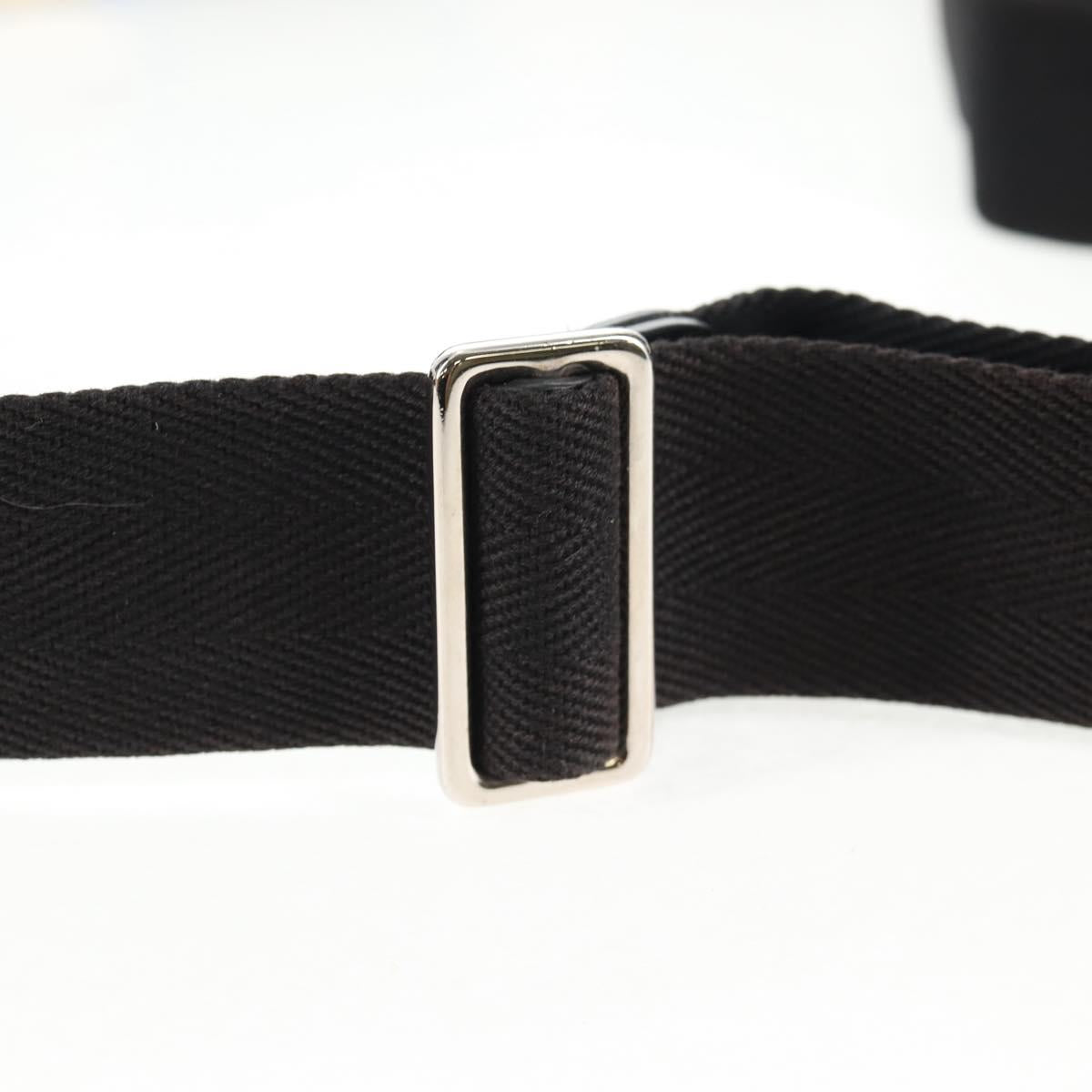 CHANEL Shoulder Bag Nylon Blue Black Silver CC Auth 141222A