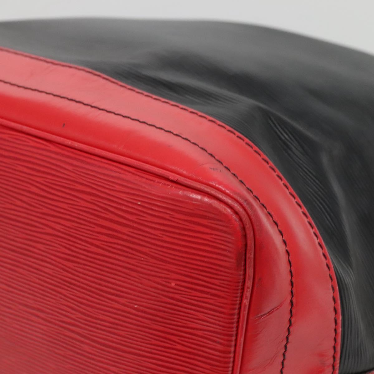 LOUIS VUITTON Epi Noe Shoulder Bag Bicolor Black Red M44017 LV Auth 141236