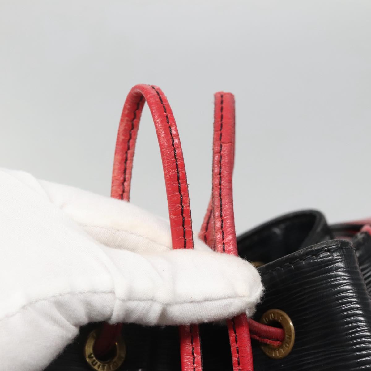 LOUIS VUITTON Epi Noe Shoulder Bag Bicolor Black Red M44017 LV Auth 141236