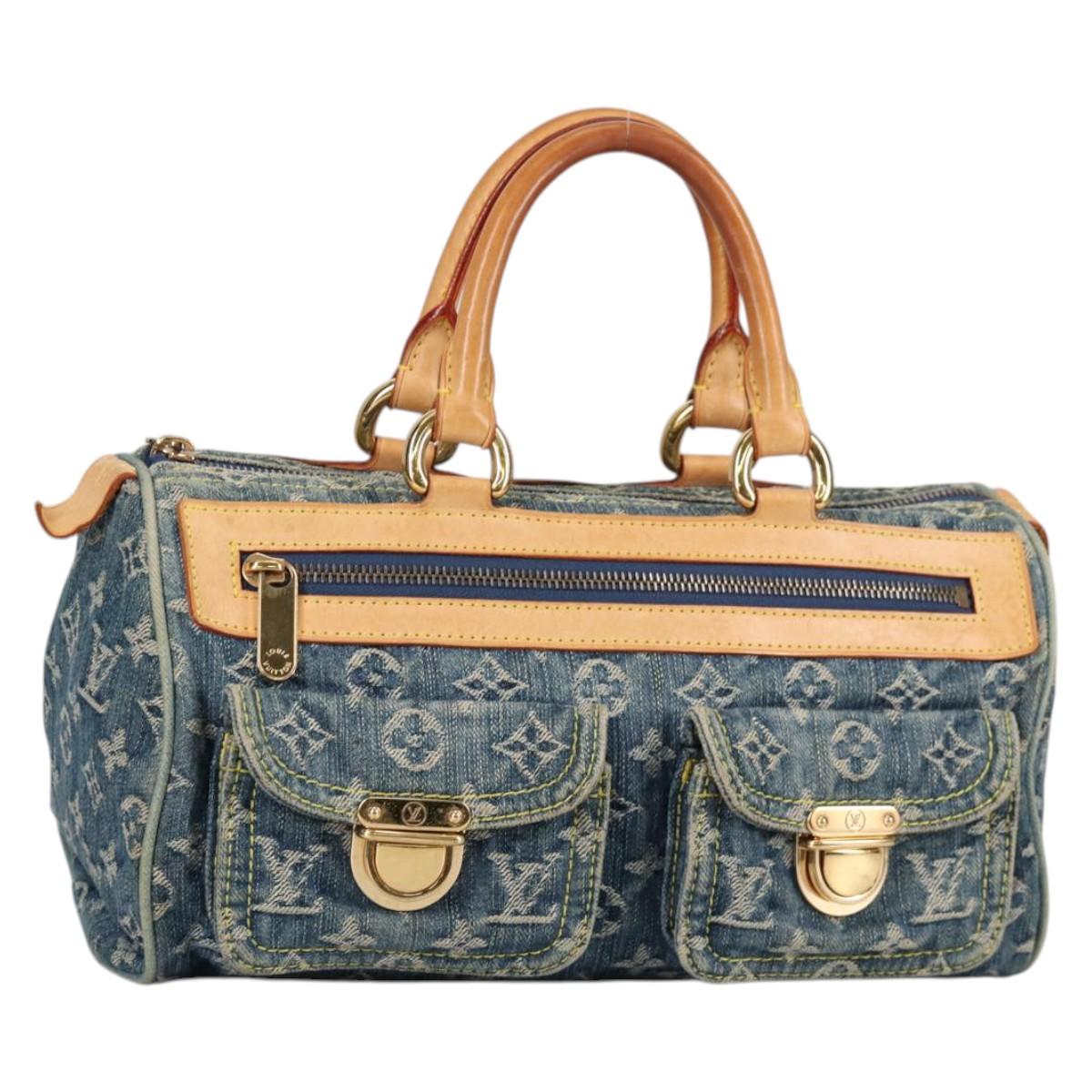 LOUIS VUITTON Monogram Denim Neo Speedy Hand Bag Blue M95019 LV Auth 141243V