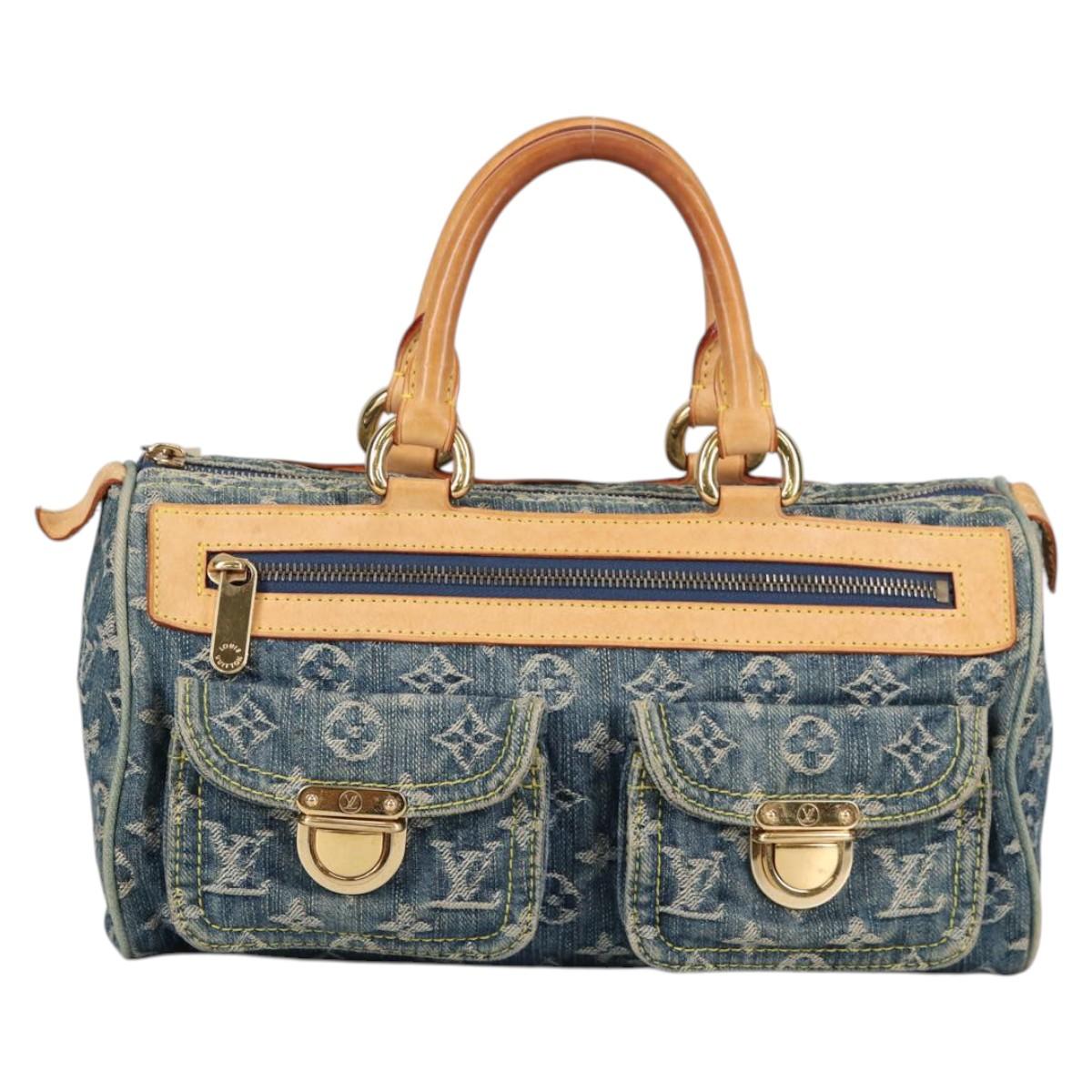 LOUIS VUITTON Monogram Denim Neo Speedy Hand Bag Blue M95019 LV Auth 141243V
