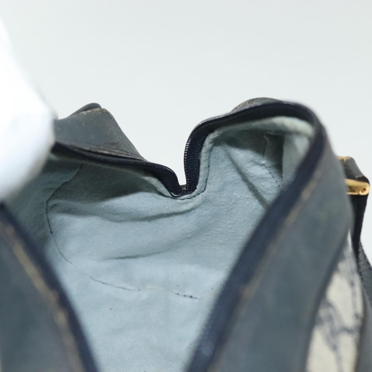 GUCCI GG Supreme Hand Bag PVC Navy Gold 89 02 062 Auth 141248