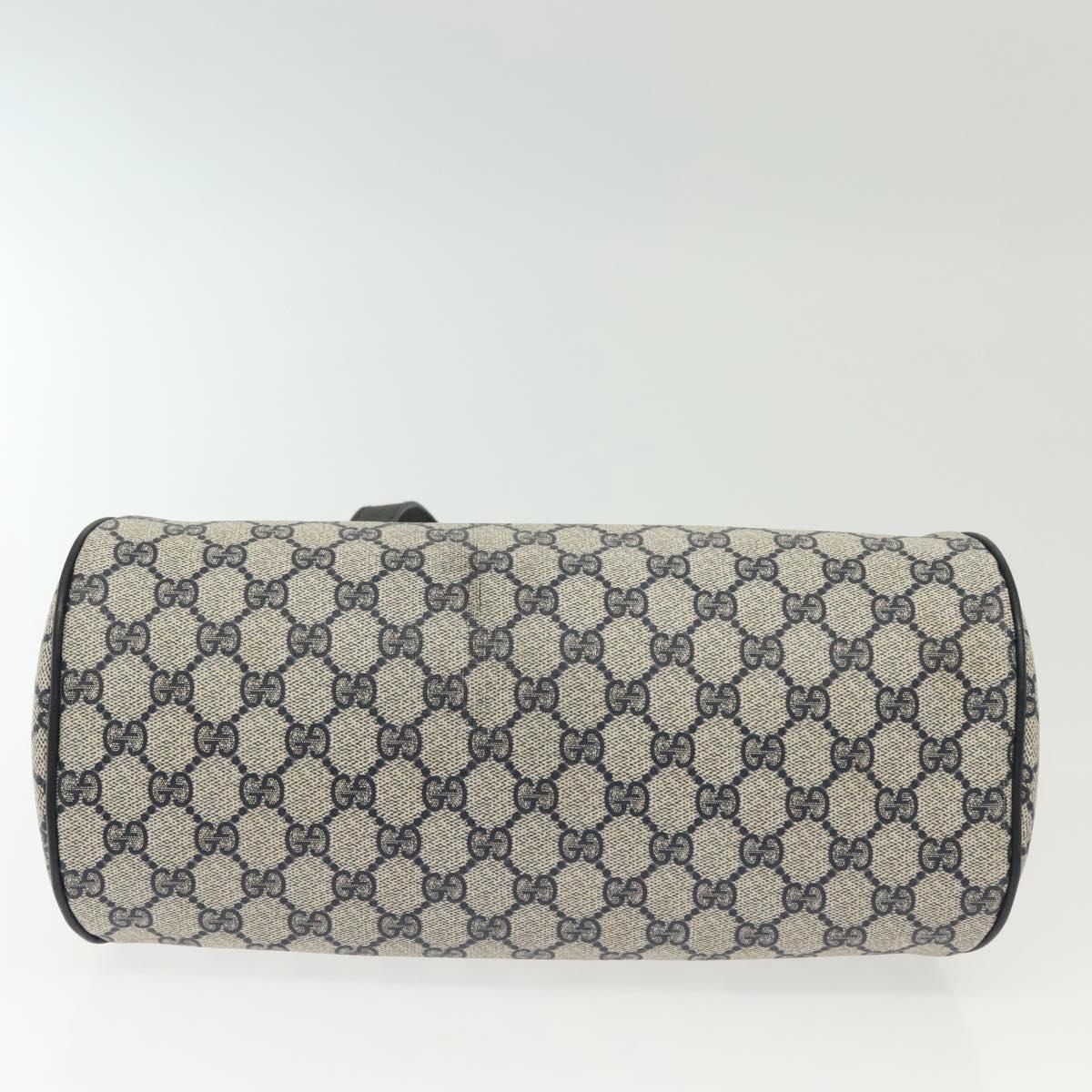 GUCCI GG Supreme Hand Bag PVC Navy Gold 89 02 062 Auth 141248