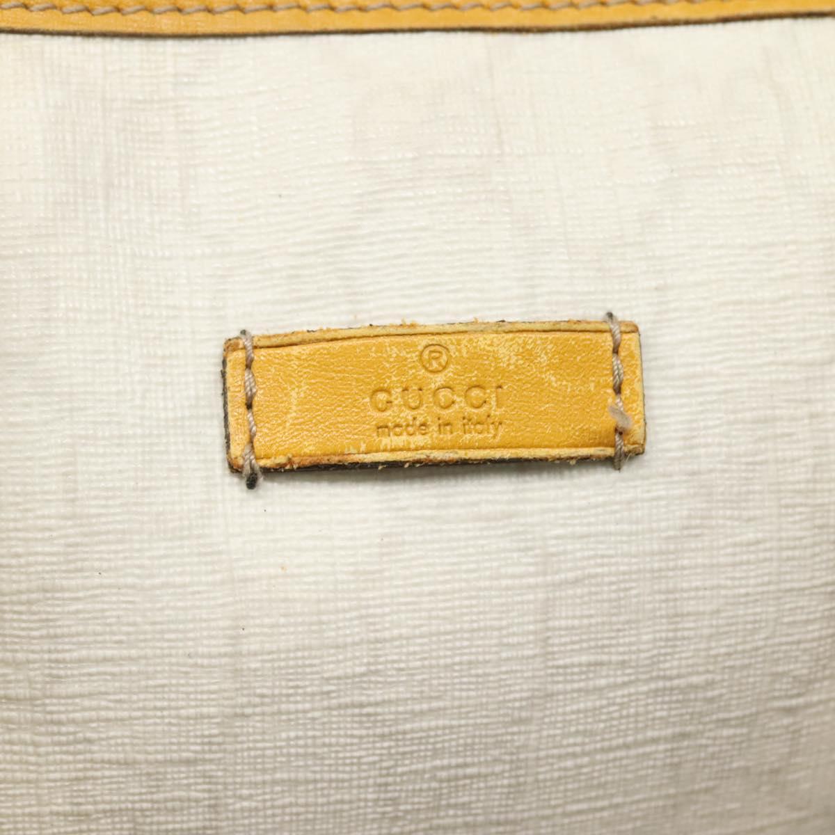 GUCCI GG Supreme Hand Bag PVC White Gold 193604 Auth 141249