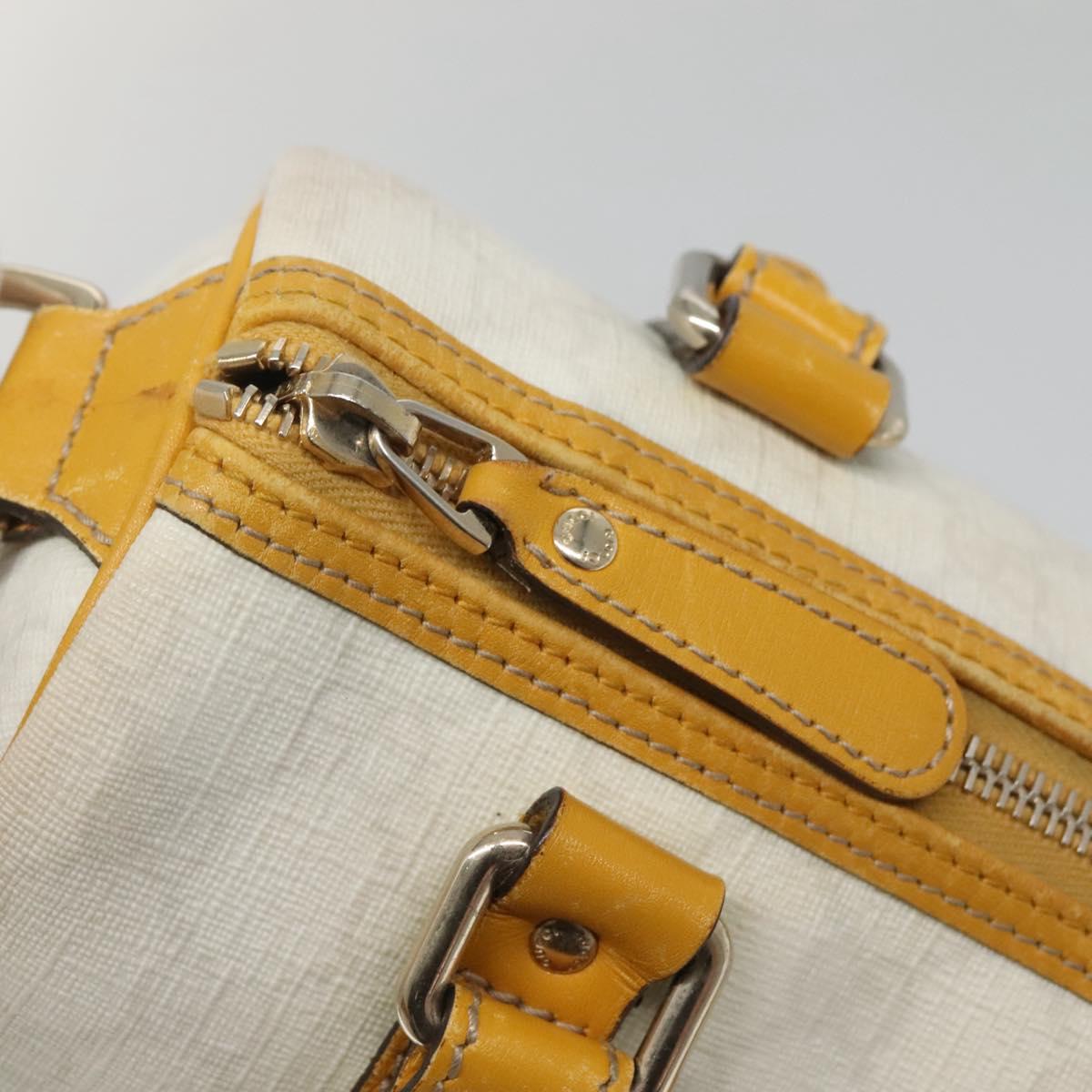 GUCCI GG Supreme Hand Bag PVC White Gold 193604 Auth 141249