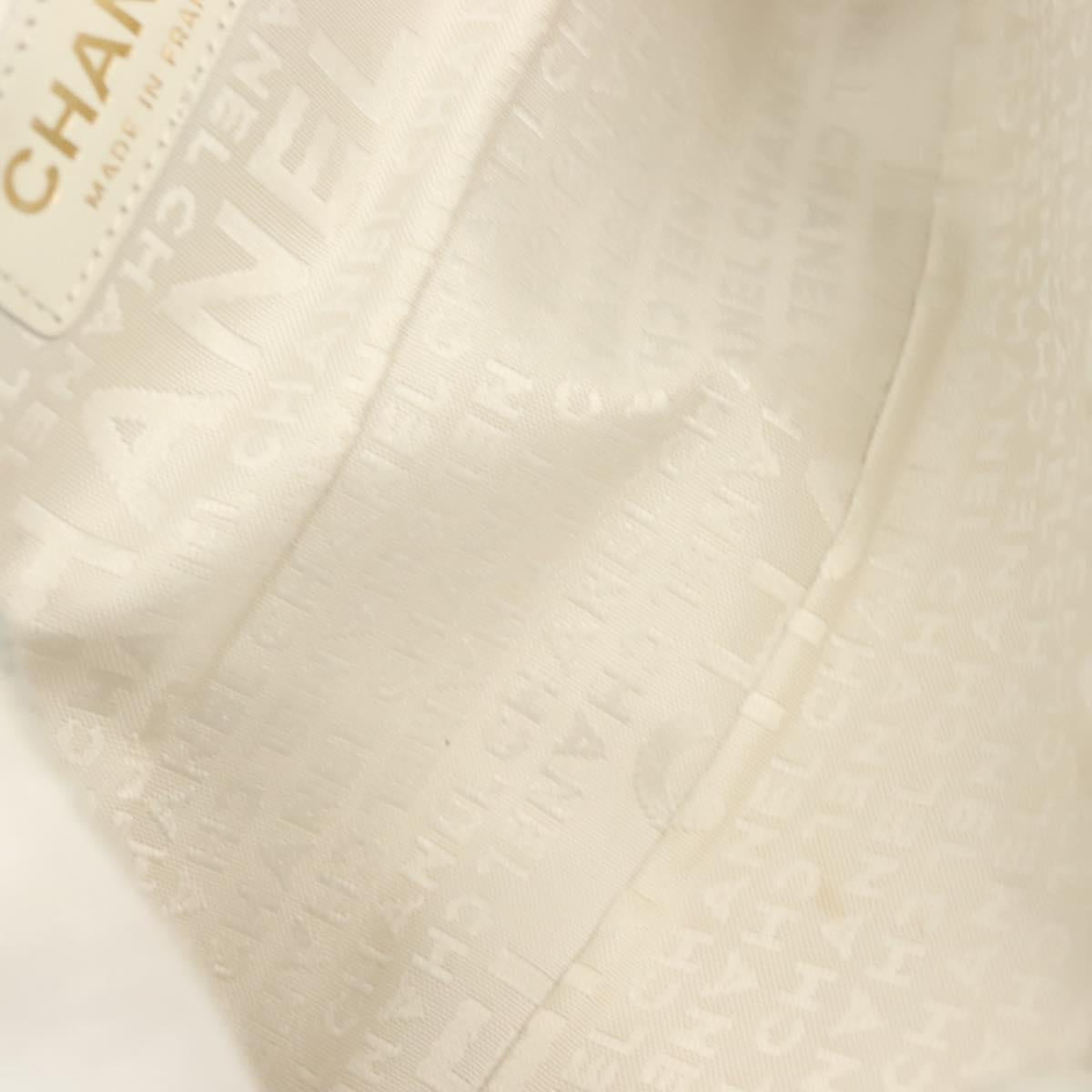 CHANEL Chain Choco Bar Line Bag Lamb Skin Black White gold CC Auth 141256