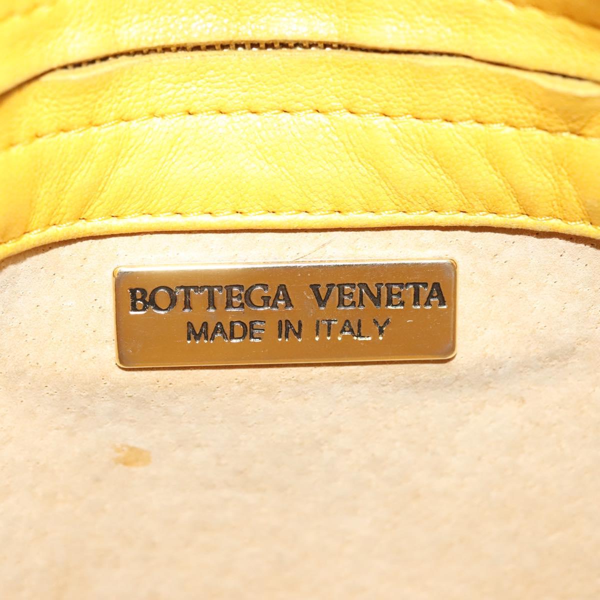 BOTTEGA VENETA INTRECCIATO Shoulder Bag Leather Yellow Gold Auth 141269
