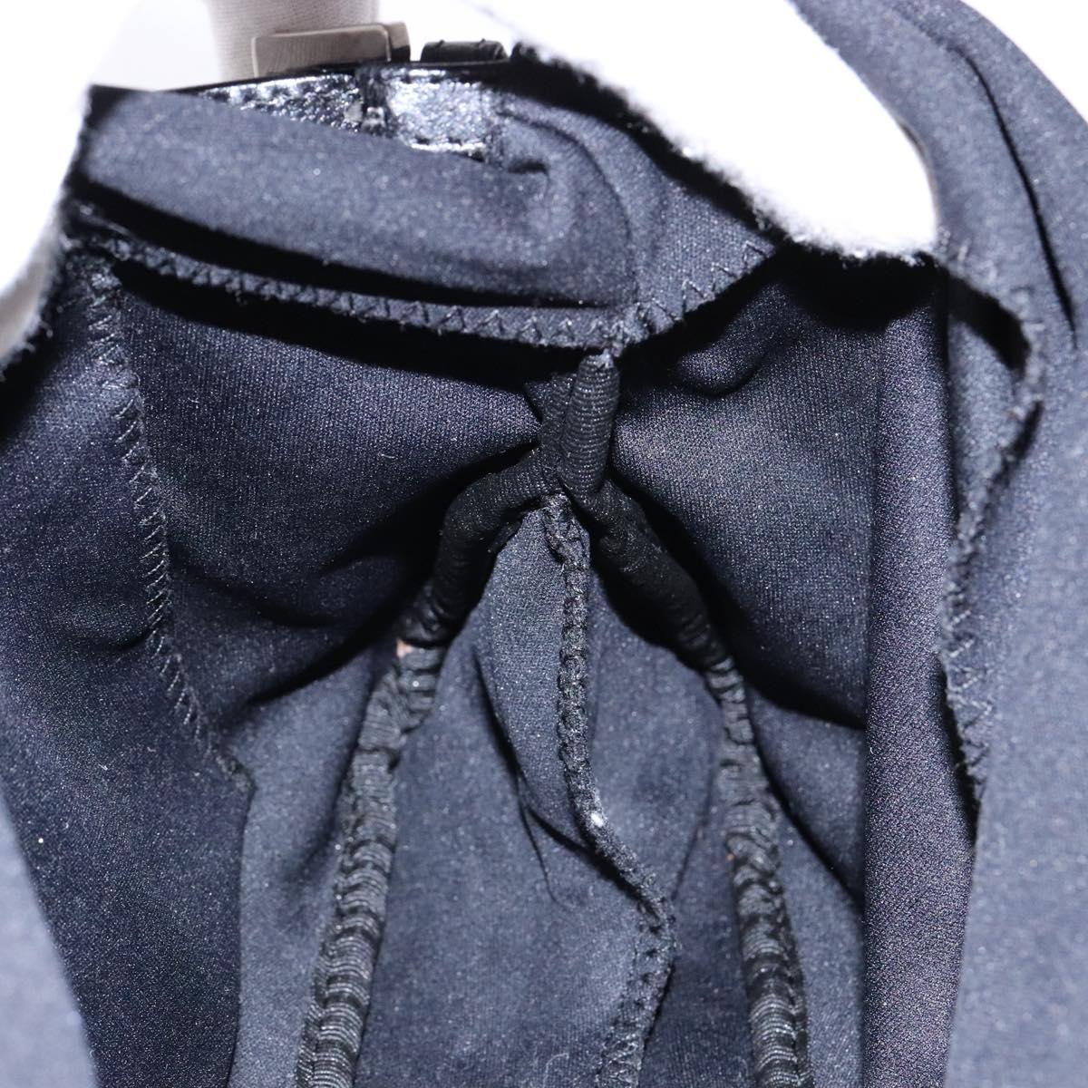 FENDI Mamma Baguette Shoulder Bag Nylon Black Silver Auth 141277