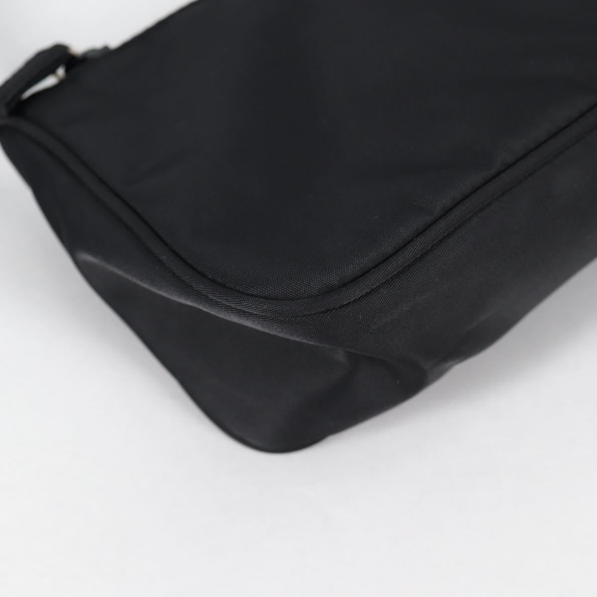 PRADA Accessory Pouch Nylon Black Silver Auth 141280V