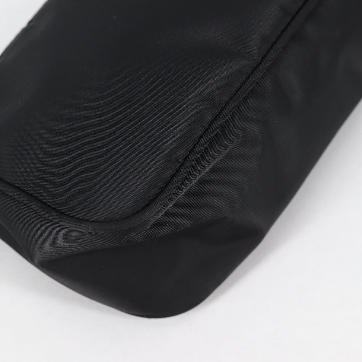 PRADA Accessory Pouch Nylon Black Silver Auth 141280V