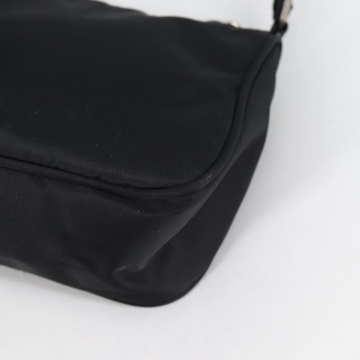 PRADA Accessory Pouch Nylon Black Silver Auth 141280V